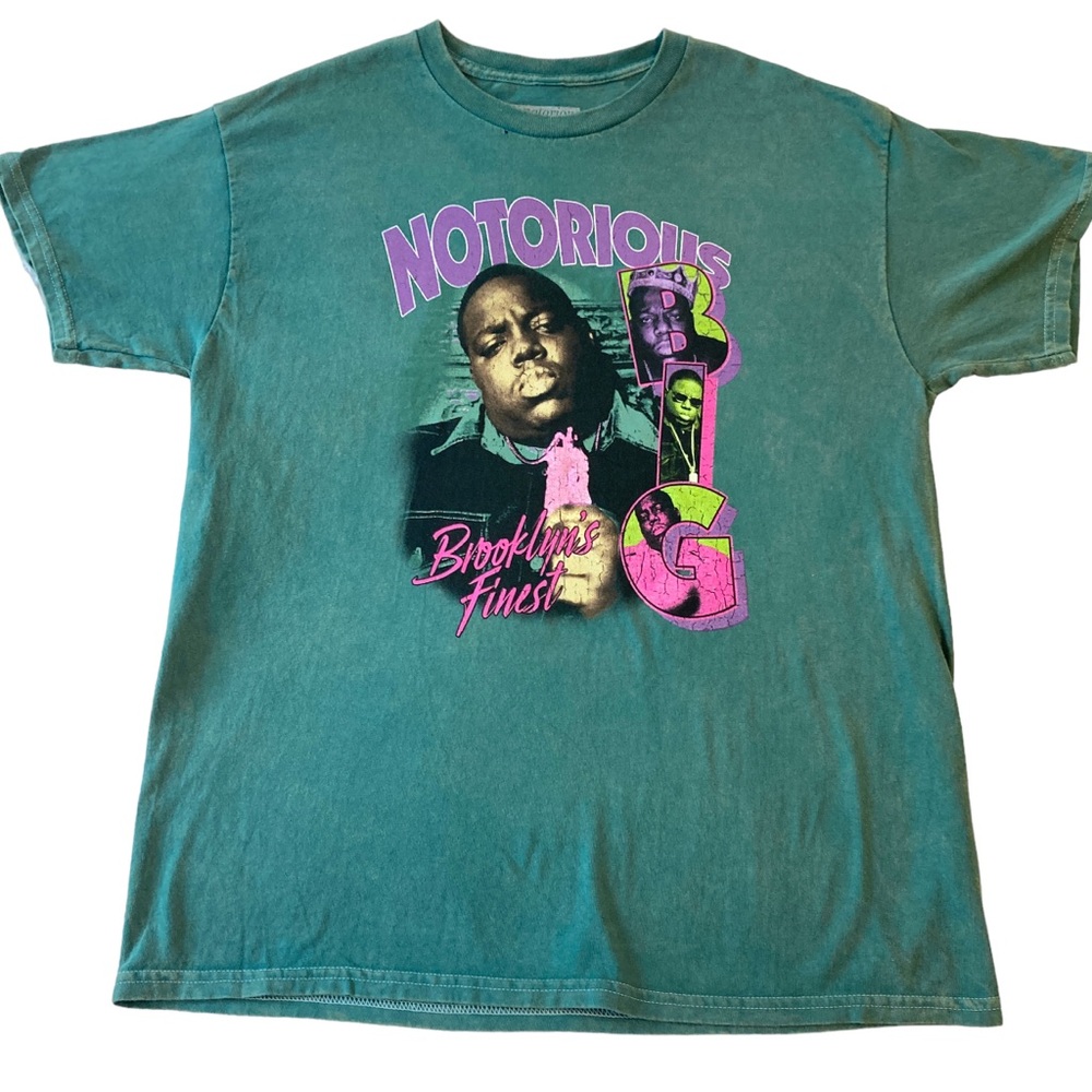 Notorious BIG Biggie Smalls Rapper Graphic Tee T-Shirt NWOT L large w flaw